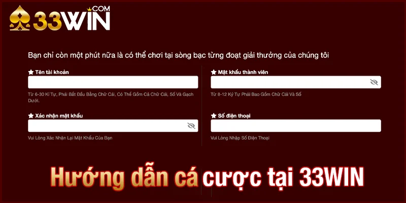 Hướng dẫn cá cược tại 33win